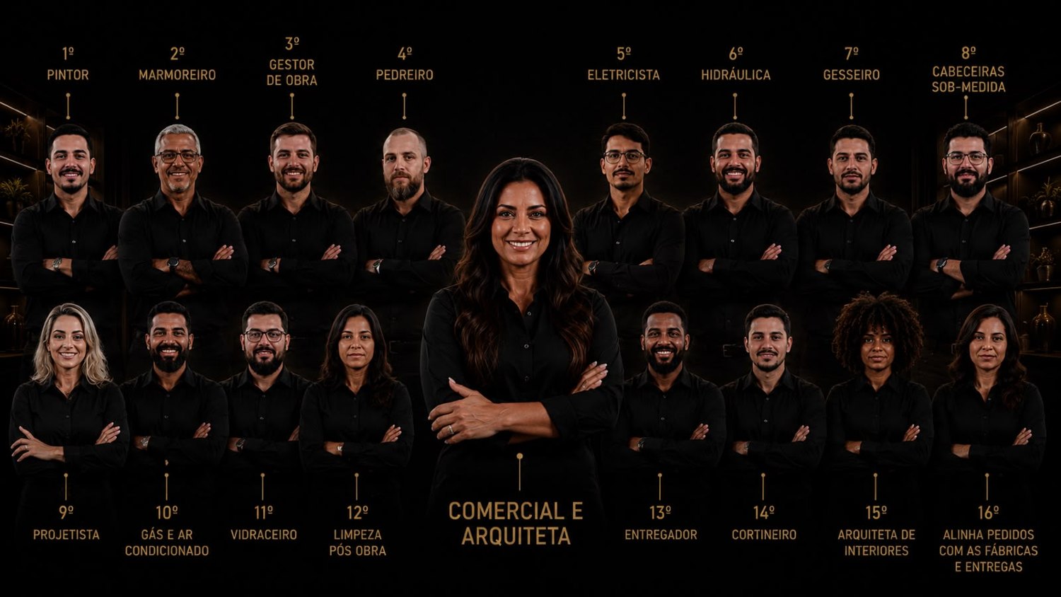 Equipe Make It Home — direção, arquitetura e os 16 especialistas de obra e mobília